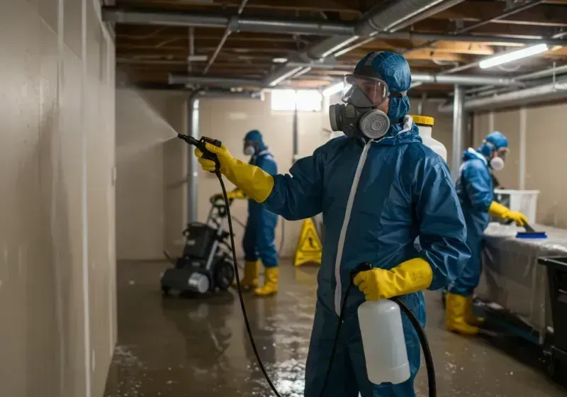 Basement Sanitization and Antimicrobial Treatment process in Whitefish Bay, WI