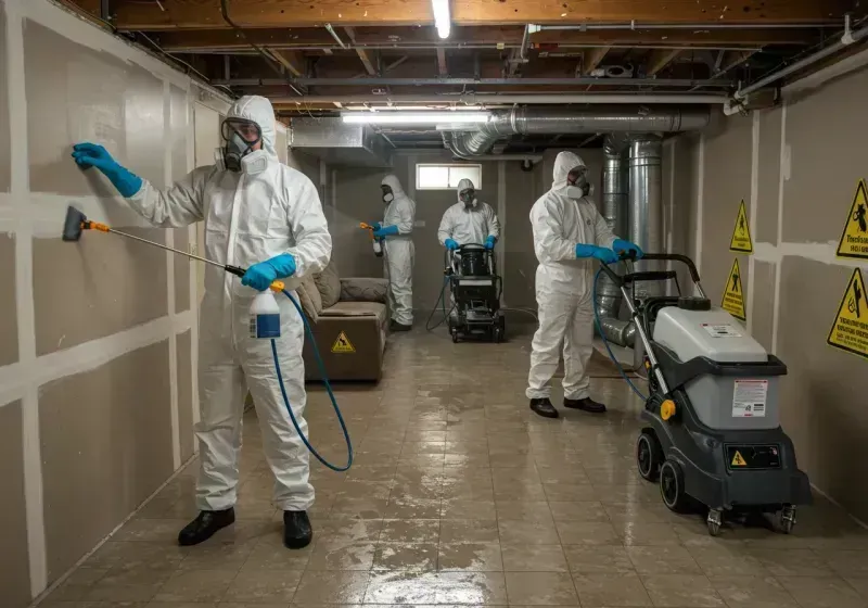 Basement Moisture Removal and Structural Drying process in Whitefish Bay, WI